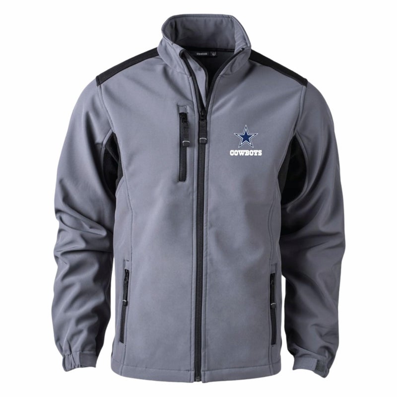 Dunbrooke NFL Dallas Cowboys Men's Softshell Jacket, 2X, Graphite - Image 1